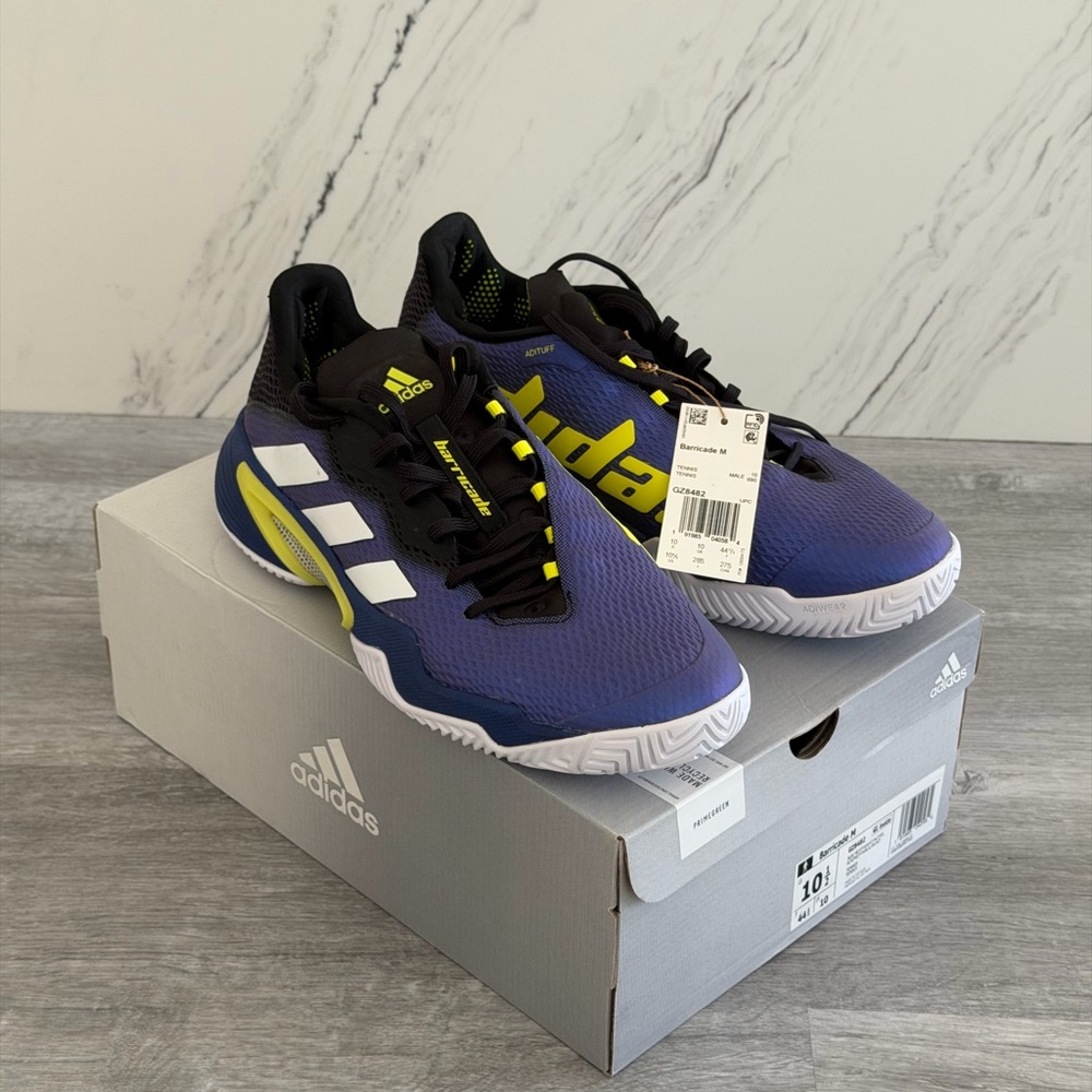 Adidas Barricade Men’s Tennis Shoes Blue Yellow – New with Tags US 10.5